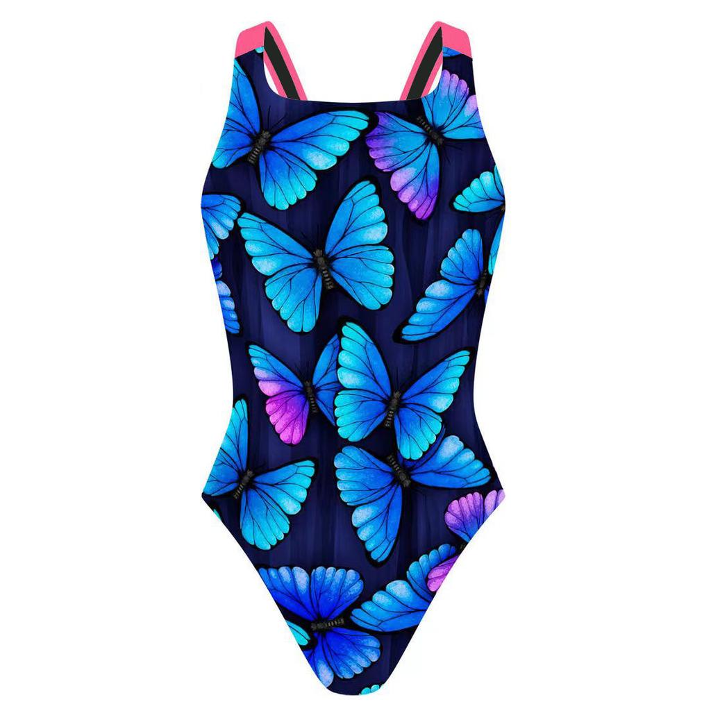 New one-piece bikini digital printing swimsuit tight racing swimsuit women