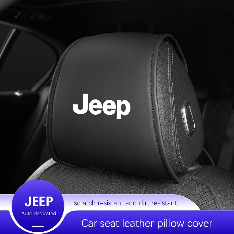 Car Seat Pillow Cover Auto Headrest Protective Shell For Jeep Renegade Compass Grand Cherokee Wrangler jk Gladiator Patriot AJT1