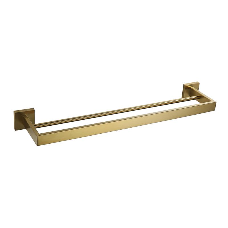 304 Stainless Steel Bathroom Set: Square Rack, Coat Hook, Toilet Paper Holder, and Brush
