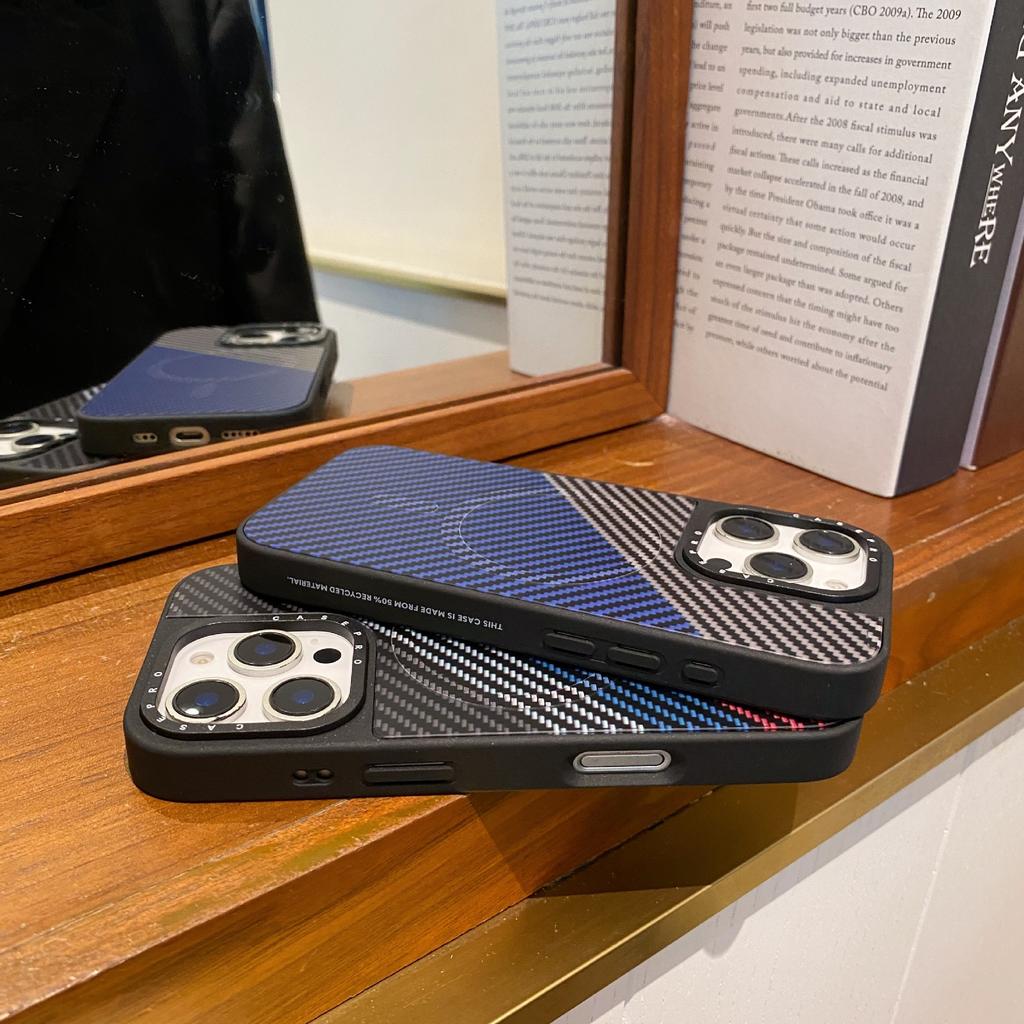 Aplicabil Pentru IPhone16proMax Husă Magnetică Kevlar pentru Telefon Apple 15 Model Fibră de Carbon 14 Husă de Protecție Anti-Cădere