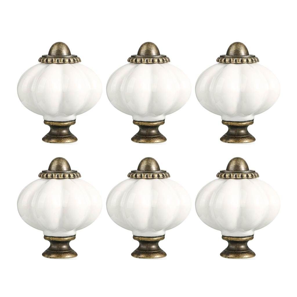 6 Stück Keramik Kommodenknauf Küchenschrank Türgriff Kleiderschrank Züge Kürbisform Schubladenknauf Möbelbeschläge