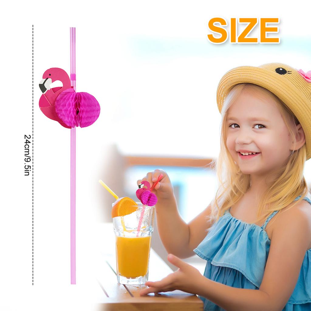 50 to 150pcs/lot Paper Straws For Flamingo Pineapple Drinking Straws Cupcake Hawaiian Decoration Supplies Paper Drinking Straws
