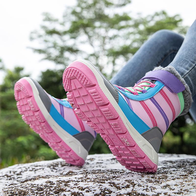 Winter Kinder Modische Fleece Warme Hohe Outdoor Baumwollstiefel Schneestiefel Lässige Baumwollschuhe