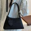 Summer simple solid color musk skin velvet niche underarm bag women's high value foreign style casual handbag commuter shoulder bag