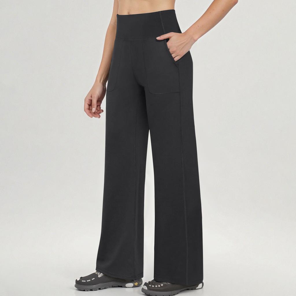Yoga Pants Women Wide Leg Pants High Waist Stretch Dress Loose Casual Sweatpants With Pockets