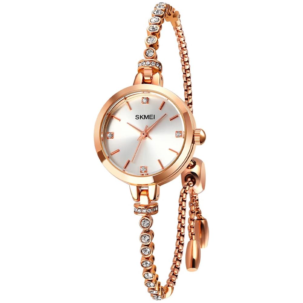 Elegant Women s Bracelet Watch Gold Waterproof Quartz Simple Casual Silver