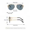 Vintage Rimless Men Sunglasses Trendy Pilot Gradient Outdoor Blue Shades Fashion Brand Women Sun Glasses for Driving