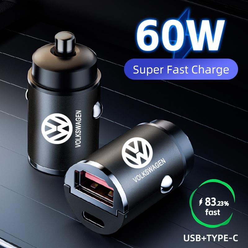 Valve Stems Caps Car Charger USB Type-C Fast Charging Power Adapter For VW Volkswagen Golf Polo Passat Touran Accessories zd8