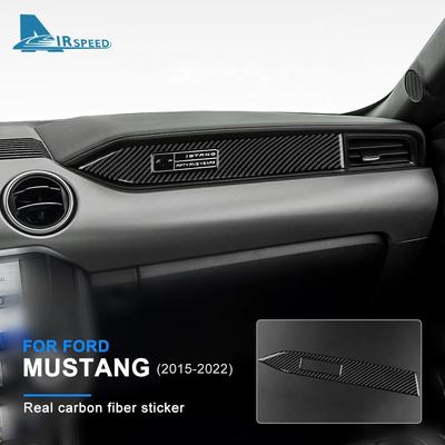 AIRSPEED for Ford Mustang 2015-2022 LHD RHD Carbon Fiber Car Dashboard Decoration Strip Sticker Passenger Seat Side