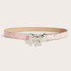 PU Leather Women Belt Border Bead Dress Waist Belt Bowknot Waist Strap  for Dress Jeans Daily Wear