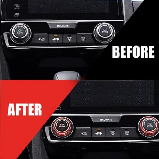 AC Switch Buttons Climate Control Ring Knob Cover Trim for Honda Civic 2016-2021