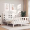 VidaXL Bed Frame with Headboard White Small Double Solid Wood 3192787