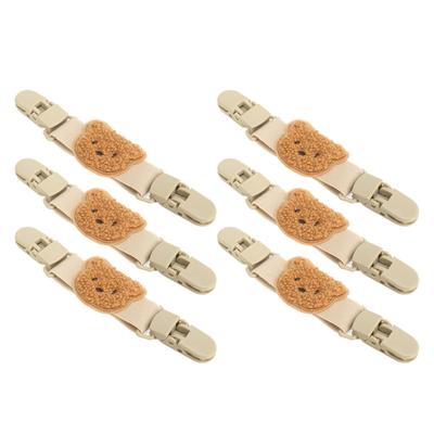 10 Pièces Clip Serrage Pinces Vêtement Forme Bec Canard Boucle Support Accessoire pour Bretelle Châle Ours Brun