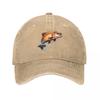 Dripping Brown Trout Baseball Cap derby hat Sun Cap summer hat Fishing cap Unisexs Baseball Womens