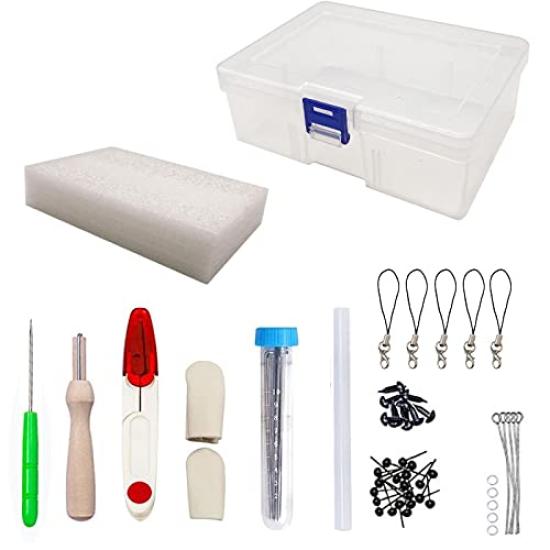3world Wool Felting Starter Kit SW1757 Includes Needles and Other Basic Tools for Beginners (30-Piece Set) -