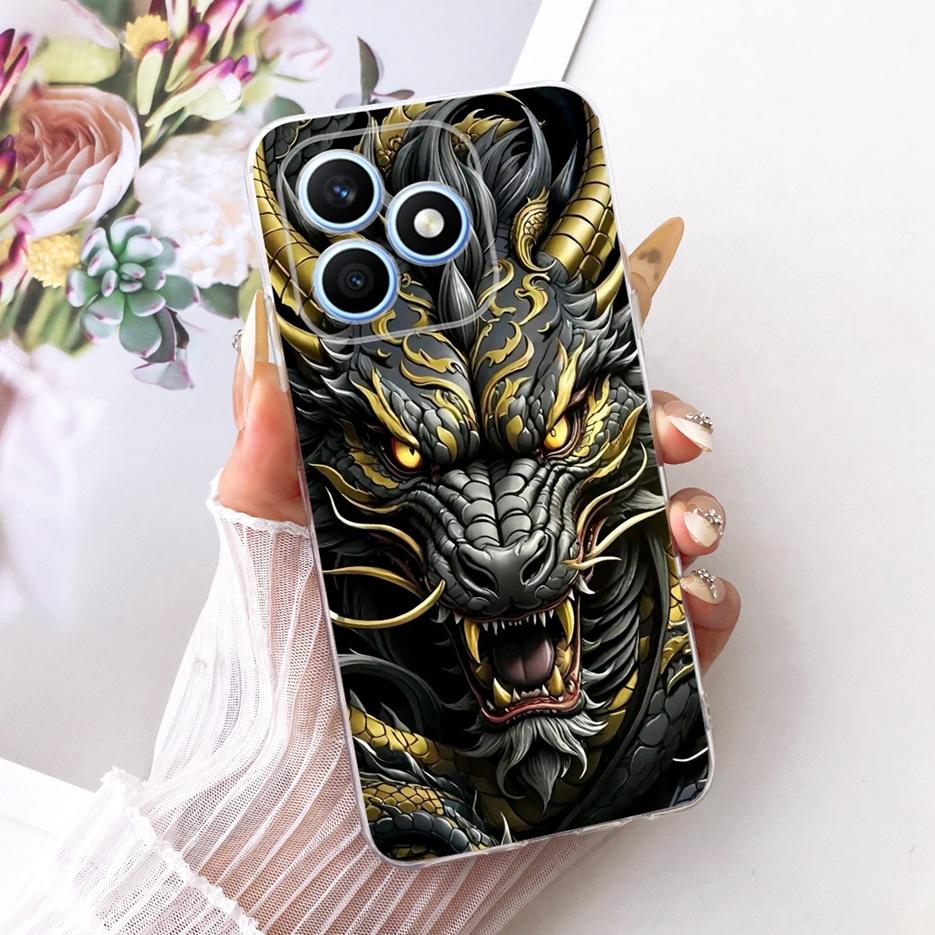 For Honor X8d 4G Case Cute Love Heart Painted Cover Soft Silicone Slim Phone Case For Honor X8d X 8d HonorX8d 4G Back Cover Bags