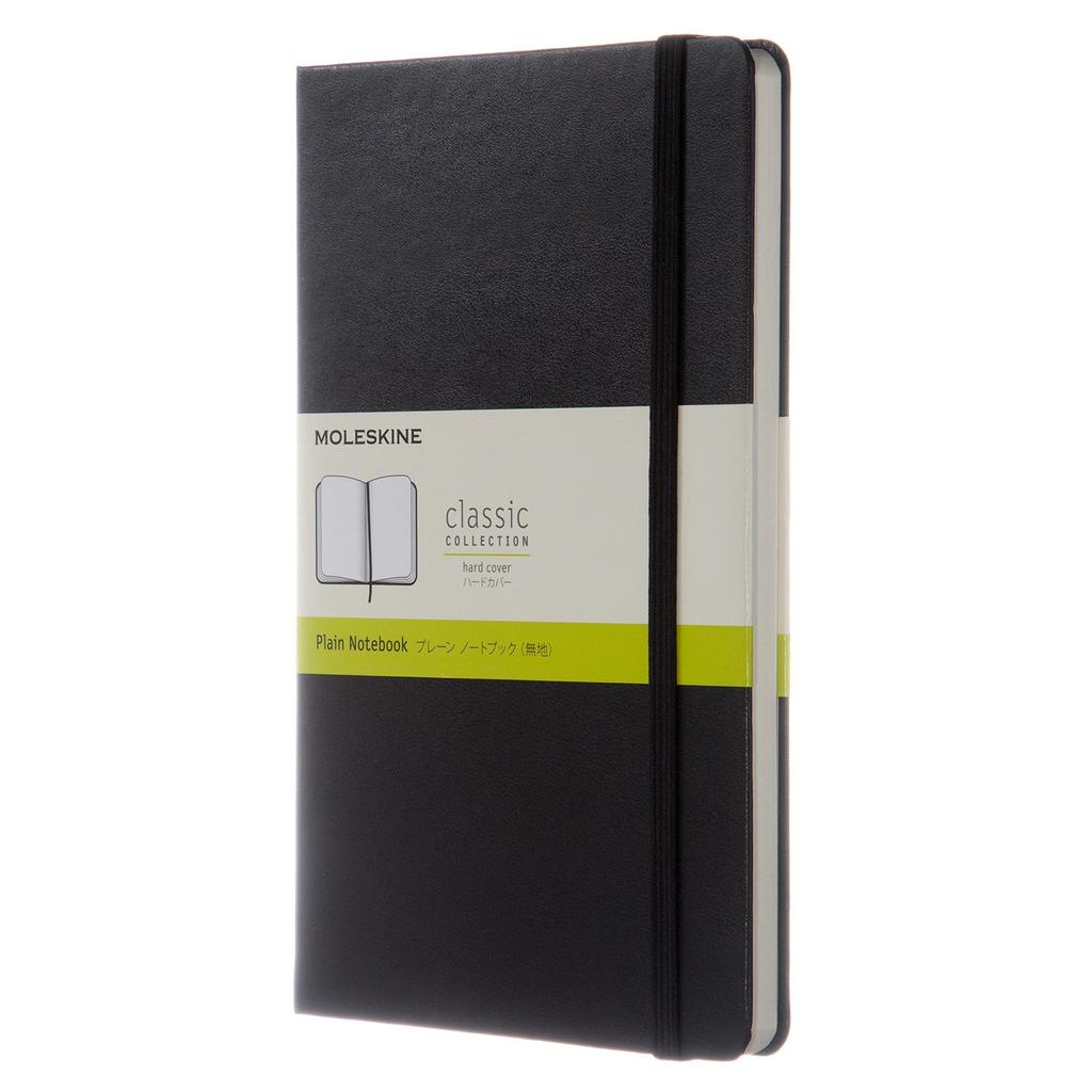 Moleskine Classic Large Size x QP062 Notebook, Hardcover, Plain, (13cm 21cm), Black,