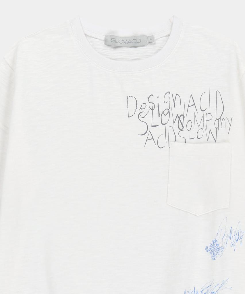 SLOWACID Pocket Note Slub Short Sleeve T-Shirt [White]