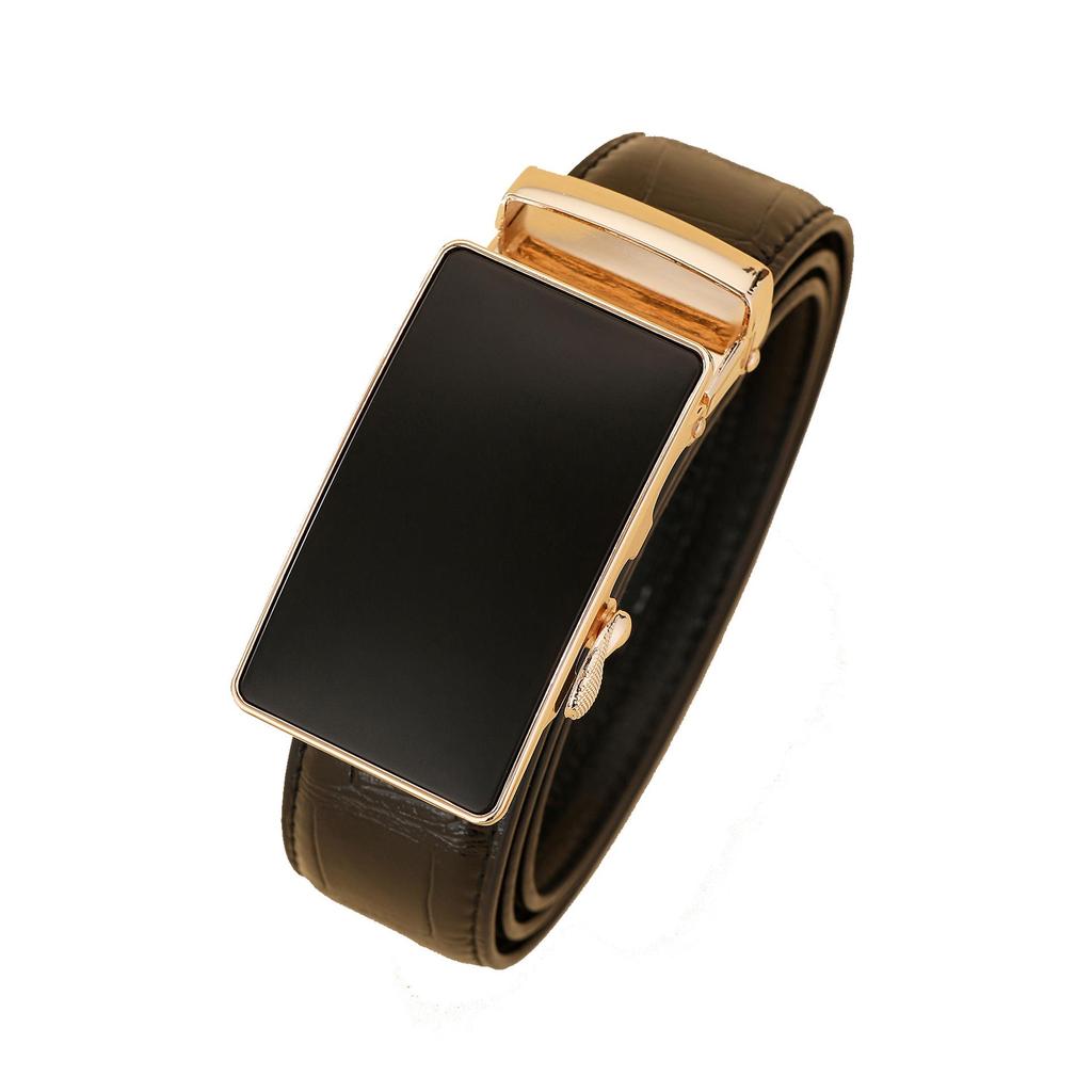 2025 Men's Fashion Leather Belt: Soft Leather, Automatic Buckle, Versatile for Casual or Dress Pants.