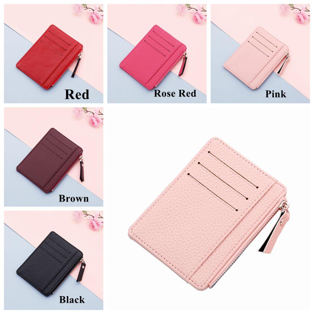 Women's Ultra-thin Card Holder Korean Coin Purse Zipper Card Holder Candy Color Bus Student Bank Card Holder Dollar Bag