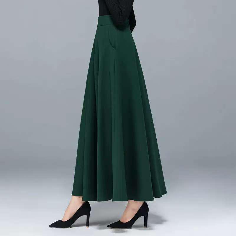 Plus Size A-Line Flowing Skirt – New Spring/Autumn Style for a Professional, Slimming Look