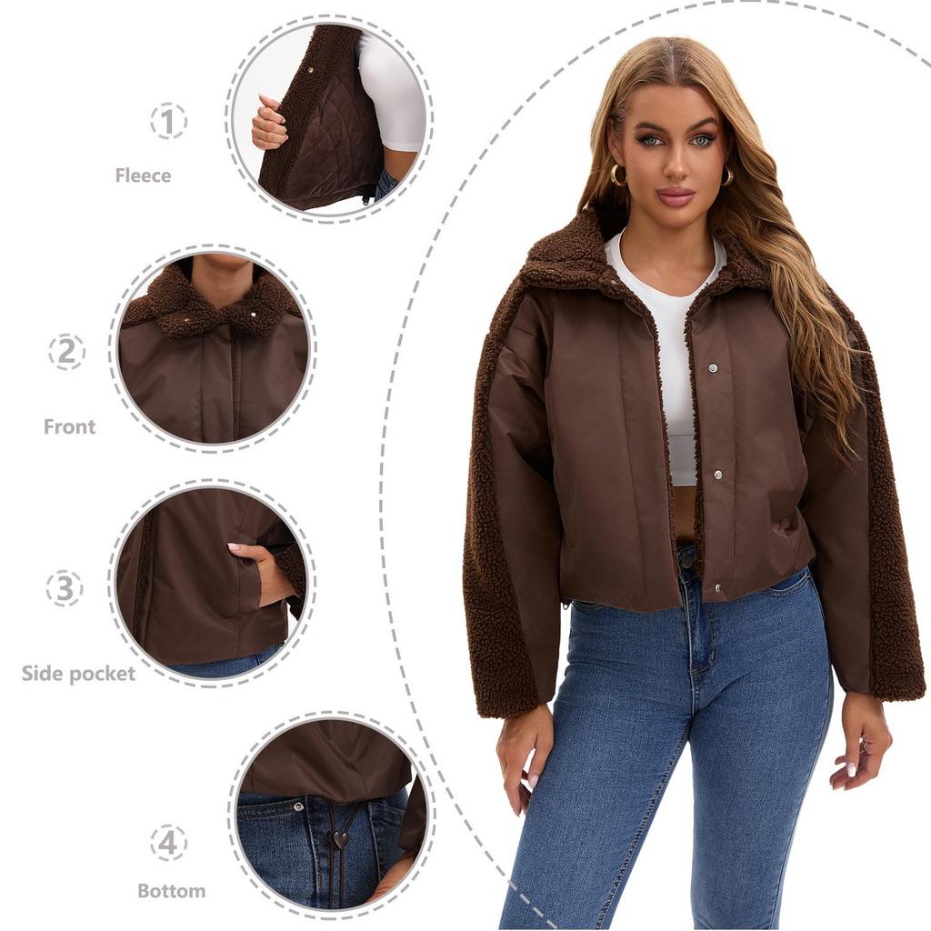 2025 Winter Retro Women's Long-Sleeve Lamb Wool Coat