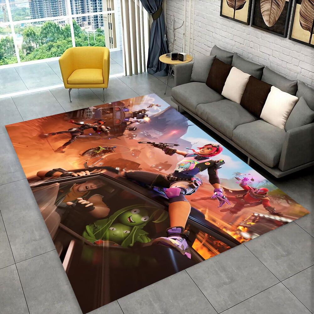 F-Fortnites Cartoon Game Carpet Rug for Playroom Bedroom Living Room Sofa Home Doormat Decor,Area Rug Non-slip Floor Mat Gift