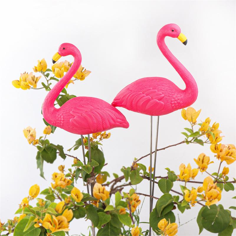 Pink Small Flamingo Garden Decoration Lawn Statues Party Ornament Home Craft Plastic Simulation Artificial Flamingo Decoration