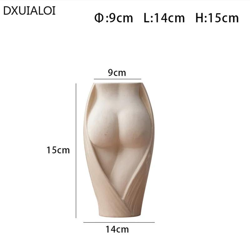 DXUIALOI Creative Minimalist Body Art Ceramic Vase Ornaments Nordic Living Room Female Sculpture Desktop Flower Arrangement Vase