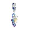 BAMOER 925 Silver Dreamy Oecan Series Dazzling Crab Beads Seahorse Pendant Charms for Women Bracelet and Necklace DIY