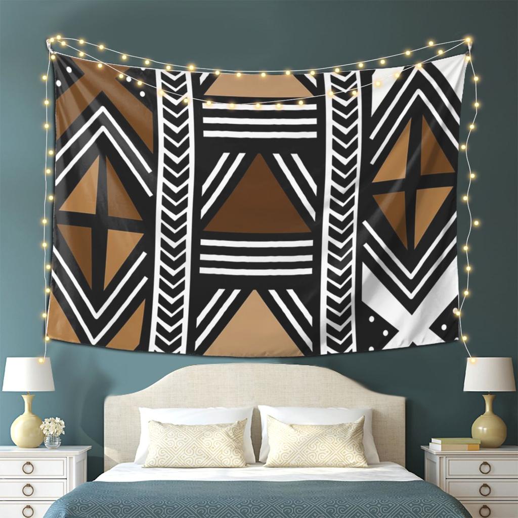African Bogolan Tapestry Wall Hanging Aesthetic Home Decor Tapestries for Dorm Room
