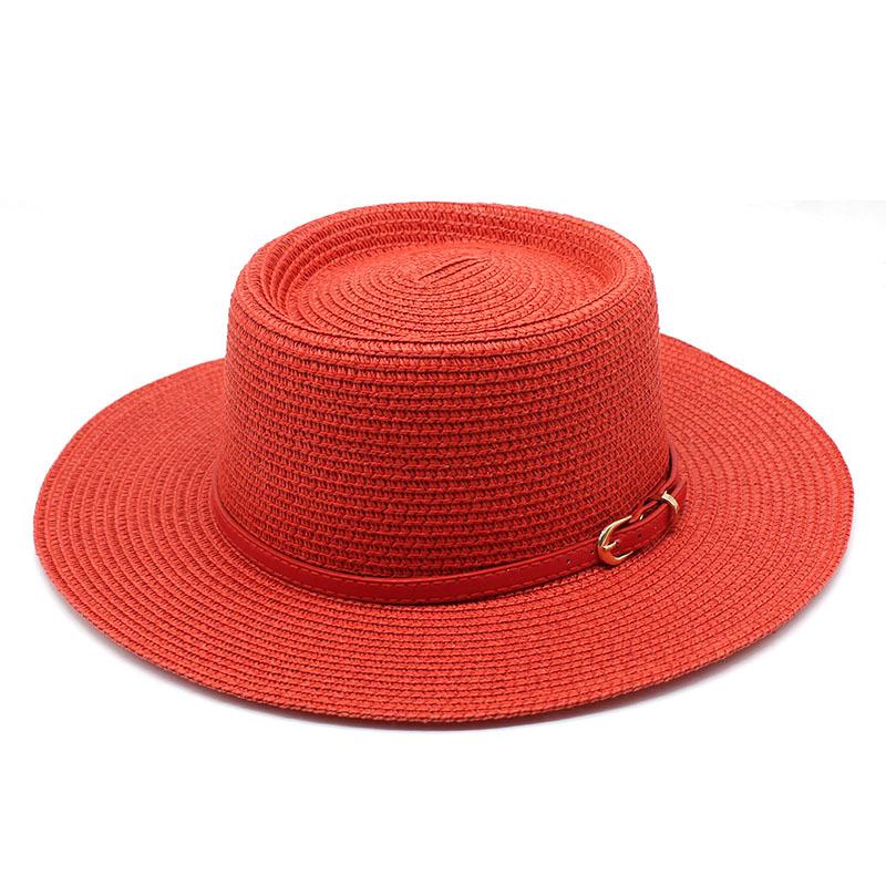 Grass Green Straw Hat Women'S Summer Bump Top Top Top Hat Seaside Vacation Beach Hat Internet Celebrity Straw Hat Sun Hat