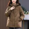 Women's Winter Short Down Jacket 2024 - New Popular Style, Petite Mom Thickened Warm White Duck Down Coat