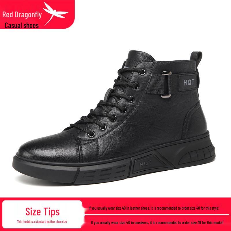 Red Dragonfly Men s Waterproof Non-Slip High-Top Winter Boots – Soft Sole Casual Outdoor Martin Style. 39