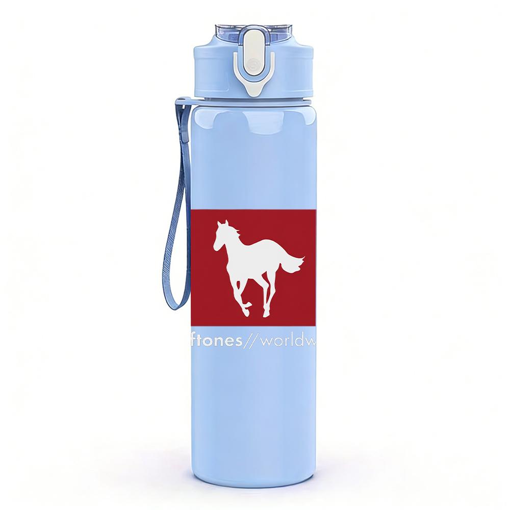 1PC Red Horse Minimalist Western Flag Print 750ml Portable Sports Water Bottle Leakproof Gym Outdoor Travel Drink Cup