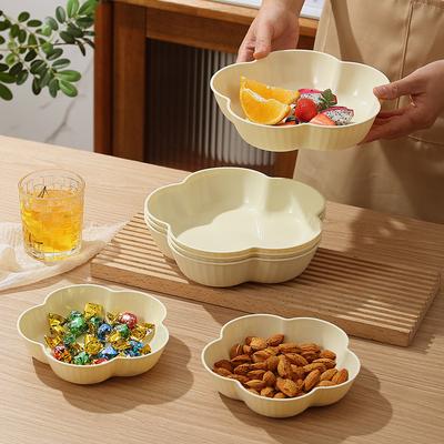 Nordic Pattern Cream Fruit Plate Household Spitting Bone Saucer Living Room Coffee Table Dessert Cake Plate Candy Fruit Plate