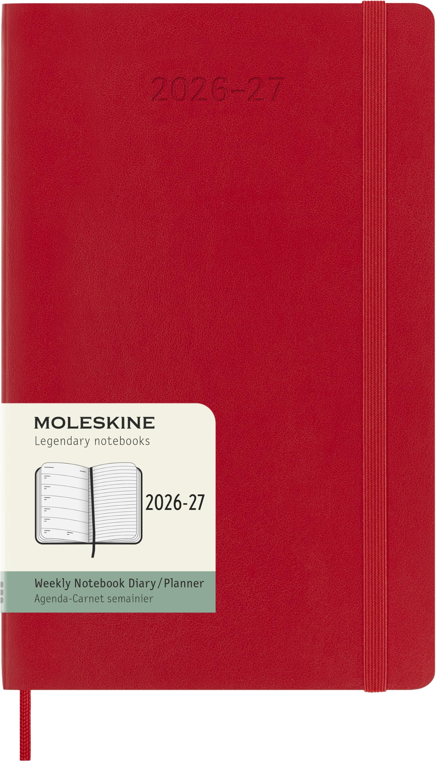 

Moleskine 2026 July to December 18 Month Weekly Diary Large Soft Cover Scarlet Red DSF218WN3Y27