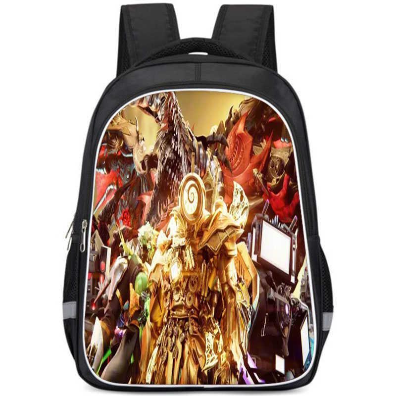 Cartoon Anime Themed Large Capacity Double Layer Backpack For Boys In Oxford Fabric