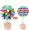 Fibonacci Tree with Base, Wooden Spinning Spiral, Lollipop, Spinning Wand, Stress Relief Toy, Jigsaw Puzzle, Stress Relief, Educational Art Tree,