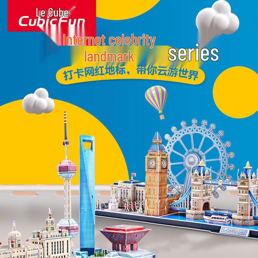 

Happy Cube 3D City Skyline Jigsaw Puzzle - DIY Assembly Toy for Kids