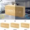 Luminous Wooden Clock Digital Alarm LED Display Electronic Rectangle Desk Table Clocks Temperature Timer Multi Function Eco