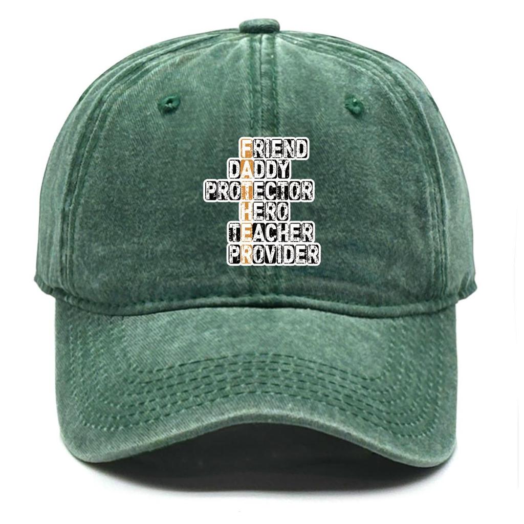 FATHER" Print Adjustable Baseball Cap, Father's Day Flat Cap Leisure Hip Hop Sun Protective Adjustable Strap Snapback Baseball Hat