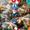 Indoor Festive Window Hangings Christmas Skydiving Santa Claus/Gingerbread Man Ornament, 2D Flat Wooden Pendant with Party Favors Hanging String