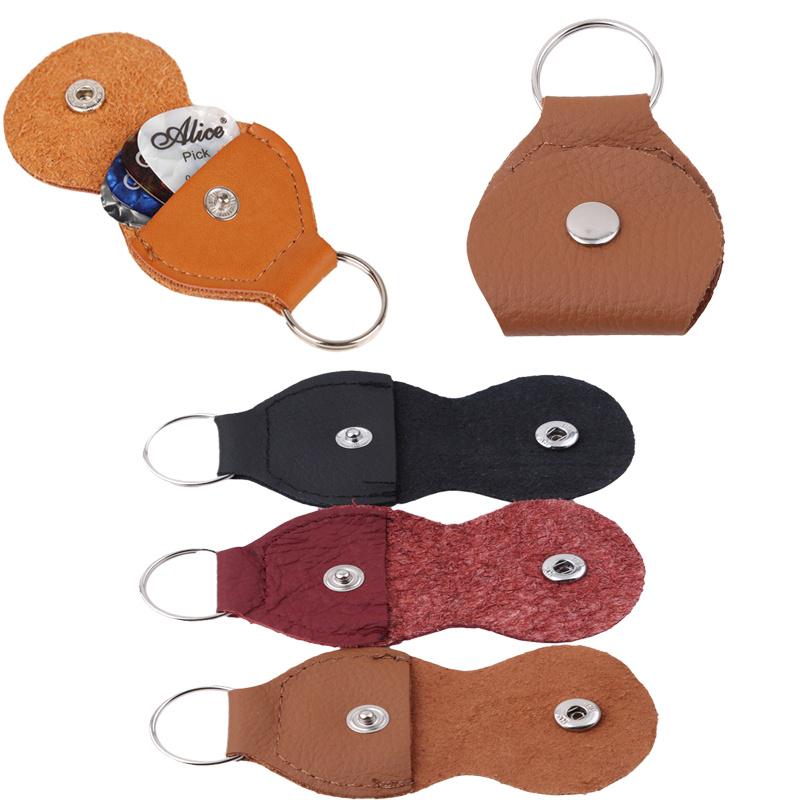 Buy Guitar Picks Plectrums Pouch Case Leather Key Chain Hold Guitar