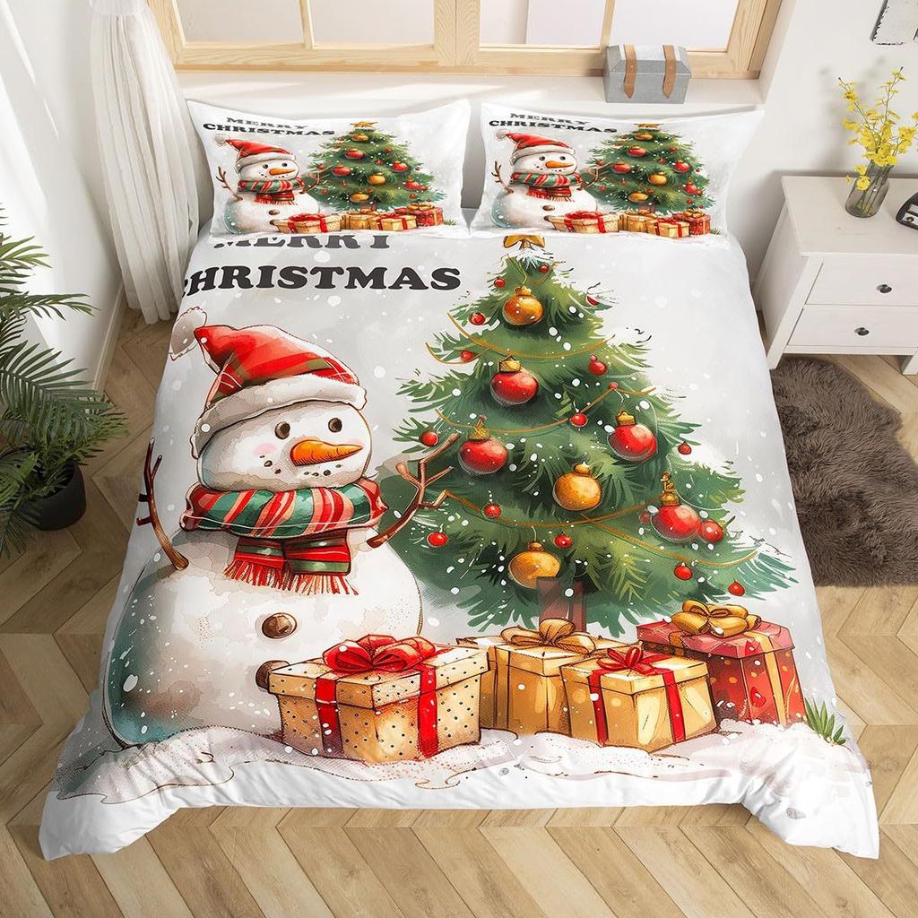 Cartoon Santa Claus Down Comforter Set Bedding Set 3-piece Duvet Cover Set