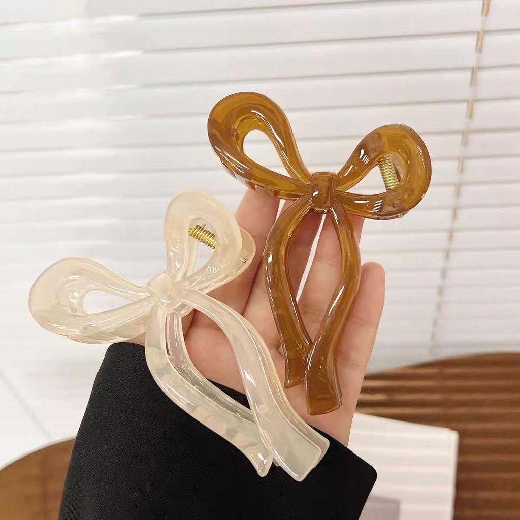 2Pcs Bows Claw Clips 2 Colors Hair Bows for Girls Ribbon Hair Clips Bow Trend Claw Clips for Thick Hair Pink Coquette Bows Clips