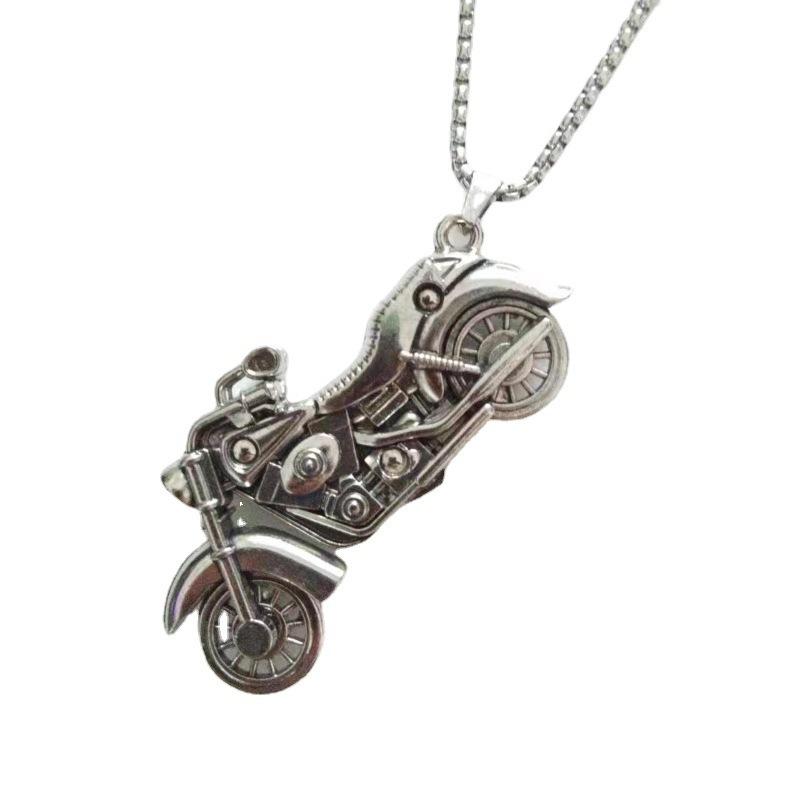 Retro Motorcycle Motorcycle Necklace Trendy Male Punk Ins Student Harley Motorcycle Versatile Pendant New Style