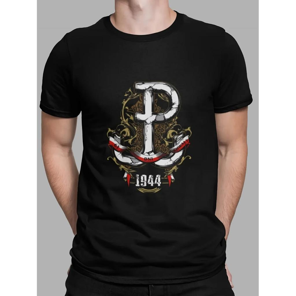 Polish Patriots and Polish Soldiers Warsaw Uprising 1944 Summer Trendy Brand Men's T-shirt Summer Trendy Printed Street Style