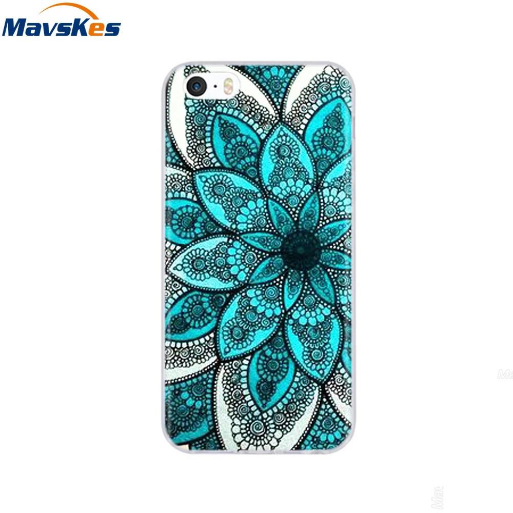 For iPhone 5s SE 5 Case Cover Silicone Soft TPU Cover Print Flower Cute Animal Phone Case For iPhone 6s 6 7 8 Fundas Clear Cases