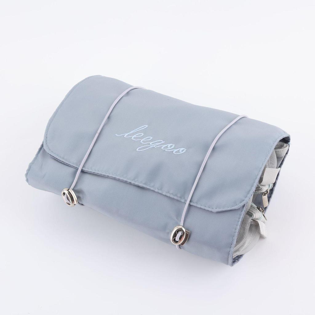 Multifunctional Foldable Mesh Makeup Bag: Large-Capacity, Detachable, Four-in-One Travel Organizer